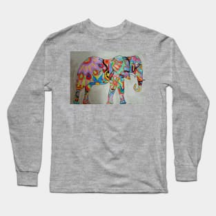 Watercolor Elephant Long Sleeve T-Shirt